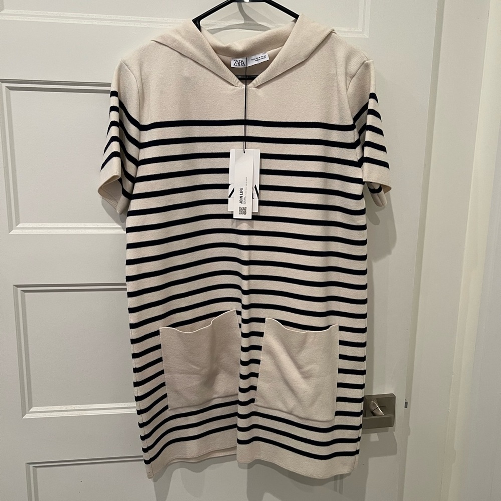 Zara knit stripped dress, size medium